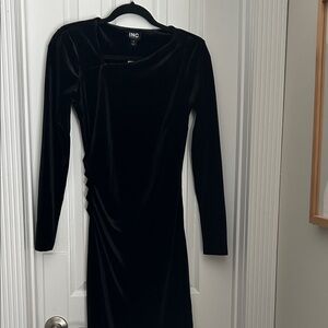 INC International Concepts Women's Long Sleeve Black Dress